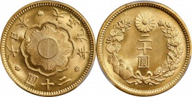 JAPAN

JAPAN. 20 Yen, Year 9 (1920). Osaka Mint. Yoshihito (Taisho). PCGS MS-65 Gold Shield.

Fr-53; KM-Y-40.2; JNDA-01-6. Minimally marked as the...