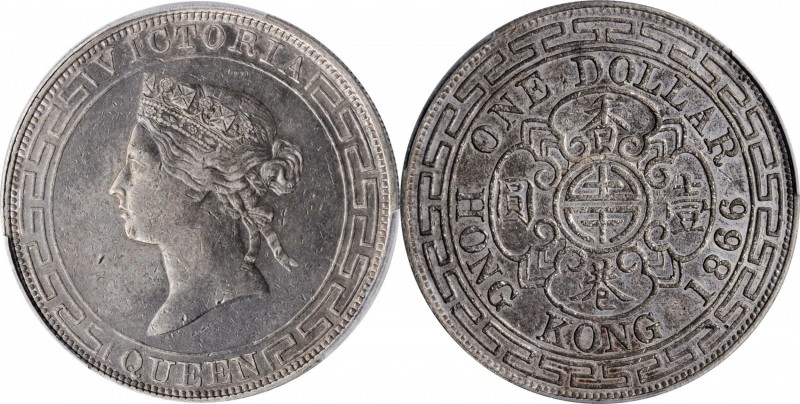 HONG KONG

HONG KONG. Dollar, 1866. Hong Kong Mint. Victoria. PCGS Genuine--Cl...