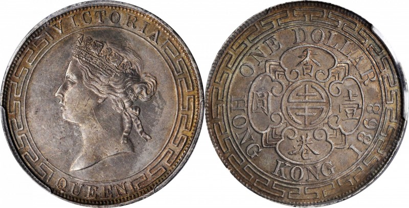 HONG KONG

HONG KONG. Dollar, 1868. Hong Kong Mint. Victoria. PCGS Genuine--Cl...
