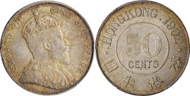 HONG KONG

HONG KONG. 50 Cents, 1902. London Mint. PCGS MS-62 Gold Shield.

KM-15; Mars-C29. Enticingly near choice, this golden-olive toned minor...
