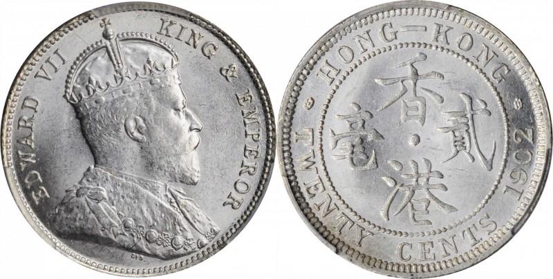 HONG KONG

HONG KONG. 20 Cents, 1902. London Mint. PCGS MS-64 Gold Shield.

...