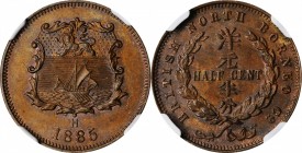 BRITISH NORTH BORNEO

BRITISH NORTH BORNEO. 1/2 Cent, 1885-H. Heaton Mint. NGC MS-64 Brown.

KM-1. Toned an even brown without any marks or spots,...