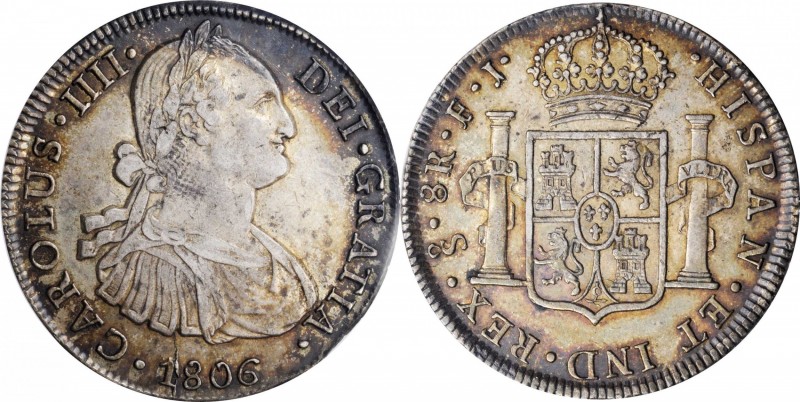 CHILE

CHILE. 8 Reales, 1806-So FJ. Santiago Mint. Charles IV. PCGS AU-53 Gold...