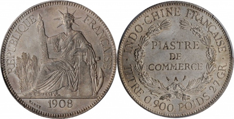 FRENCH INDO-CHINA

FRENCH INDO-CHINA. Piastre, 1908-A. Paris Mint. PCGS MS-64 ...