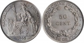 FRENCH INDO-CHINA

FRENCH INDO-CHINA. Copper-Nickel 50 Cents Essai (Pattern), 1946. Paris Mint. PCGS SPECIMEN-67 Gold Shield.

KM-E41; Lec-264. Ti...