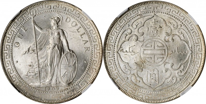 Edward VII to current (since 1902)

GREAT BRITAIN. Trade Dollar, 1909-B. Bomba...