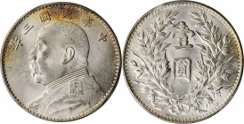 Year 3/1914 (L&M: 63-73 / 858-860)

(t) CHINA. Dollar, Year 3 (1914)-O. PCGS MS-63 Gold Shield.

L&M-63c; K-648; KM-Y-329.4; WS-0174-6. Variety wi...