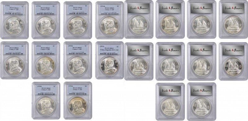 Year 19 to 23 (1930-1934)

(t) CHINA. Group of Dollars (10 Pieces), Year 23 (1...