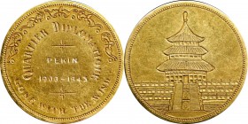 Chinese Medals

CHINA. China - France - Japan. "Closing of the French Legation at Beijing" Engraved Gold Medal, 1943. ALMOST UNCIRCULATED.

Diamet...