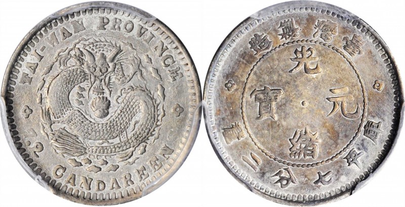 Taiwan

(t) CHINA. Taiwan. 7.2 Candareens (10 Cents), ND (1893-94). PCGS Genui...