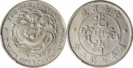 Yunnan

(t) CHINA. Yunnan. 7 Mace 2 Candareens (Dollar), ND (1908). PCGS Genuine--Cleaned, AU Details Gold Shield.

L&M-418; K-166; KM-Y-254; WS-0...