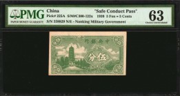CHINA--REPUBLIC

(t) CHINA--REPUBLIC. Nanking Military Government. 5 Fen, 1939. P-225A. Safe Conduct Pass. PMG Choice Uncirculated 63.

(S/M#C300-...