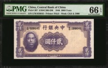 CHINA--REPUBLIC

(t) CHINA--REPUBLIC. Central Bank of China. 2000 Yuan, 1946. P-307. PMG Gem Uncirculated 66 EPQ.

(S/M#C300-290). Printed by W&S....