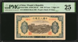 CHINA--PEOPLE'S REPUBLIC

CHINA--PEOPLE'S REPUBLIC. People's Bank of China. 50 Yuan, 1949. P-829b. PMG Very Fine 25.

(S/M#C282-35). Block 890. 7 ...