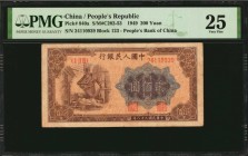 CHINA--PEOPLE'S REPUBLIC

CHINA--PEOPLE'S REPUBLIC. People's Bank of China. 200 Yuan, 1949. P-840a. PMG Very Fine 25.

(S/M#C282-53). Block 123. P...