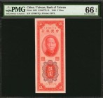 CHINA--TAIWAN

CHINA--TAIWAN. Bank of Taiwan. 5 Yuan, 1949. P-1953. PMG Gem Uncirculated 66 EPQ.

Printed by FPFT. Dark red ink stands out on this...