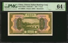 CHINA--FOREIGN BANKS

CHINA--FOREIGN BANKS. Lot of (3) Chinese Italian Banking Corporation. 1, 5 & 10 Yuan, 1921. P-S253r to S255r. Remainders. PMG ...