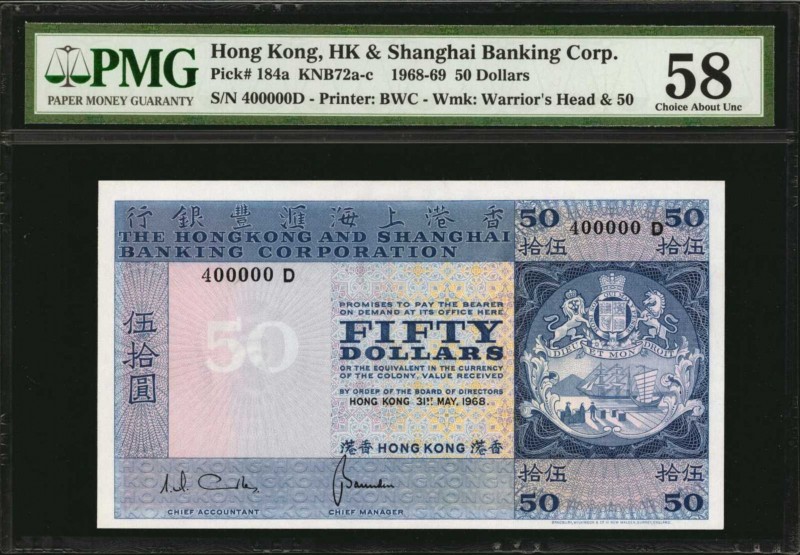 HONG KONG

(t) HONG KONG. Hong Kong & Shanghai Banking Corp. 50 Dollars, 1968-...