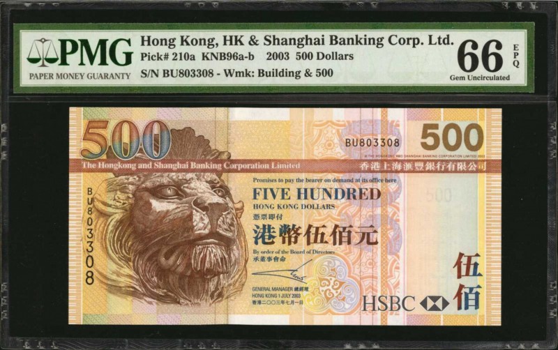 HONG KONG

(t) HONG KONG. Hong Kong & Shanghai Banking Corporation. 500 Dollar...