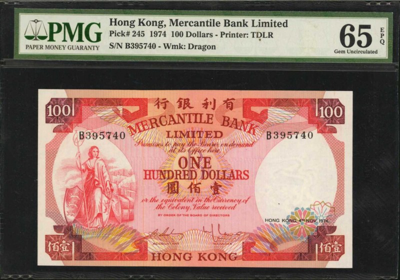 HONG KONG

(t) HONG KONG. Mercantile Bank Limited. 100 Dollars, 1974. P-245. P...