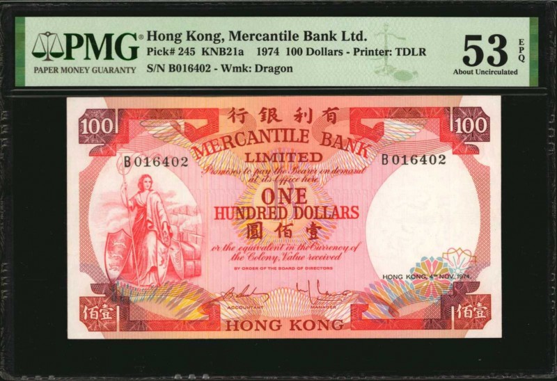 HONG KONG

HONG KONG. Mercantile Bank Limited. 100 Dollars, 1974. P-245. PMG A...