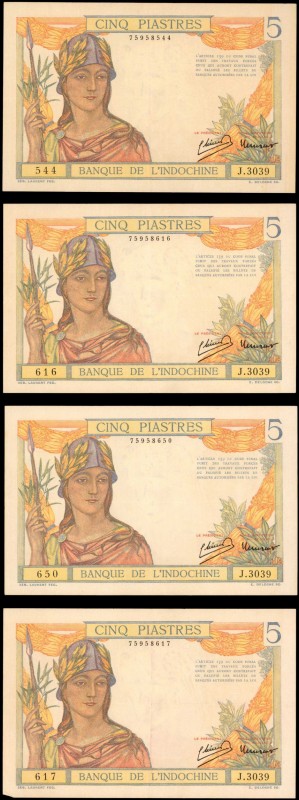 FRENCH INDO-CHINA

FRENCH INDO-CHINA. Lot of (4) Banque de L'Indo-Chine. 5 Pia...