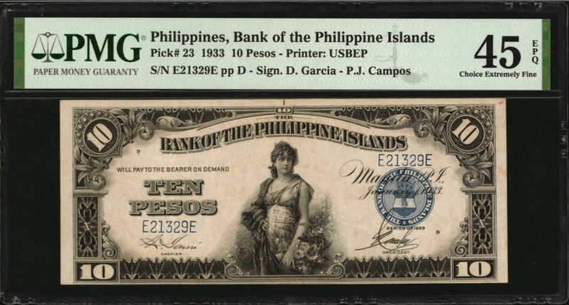 PHILIPPINES

PHILIPPINES. Bank of The Philippine Islands. 10 Pesos, 1933. P-23...