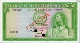 SAINT THOMAS & PRINCE

SAINT THOMAS & PRINCE. Banco Nacional Ultramarino. 1000 Escudos, 1964. P-40s. Specimen. Uncirculated.

Red specimen overpri...