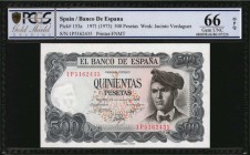 SPAIN

SPAIN. Lot of (2) Banco De Espana. 500 & 1,000 Pesetas, 1971-74. P-153a & 154. PCGS GSG Choice Uncirculated 64 to Gem Uncirculated 66 OPQ.
...