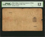TIBET

(t) TIBET. Local Government of Tibet. 5 Tam, ND (1912). P-1. PMG Fine 12.

PMG comments "Discoloration."

Estimate: $ 200 - 300


1912...