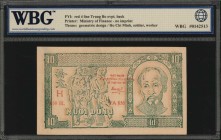 VIETNAM

VIETNAM. Viet Nam Dan Chu Cong Hoa. 10 Dong, ND (1948). P-23. WBG Uncirculated 60.

An Uncirculated example of this 10 Dong note.

Esti...