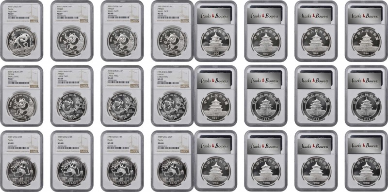 Pandas Issues

CHINA. Group of Silver 10 Yuan (17 Pieces), 1989-95. Panda Seri...