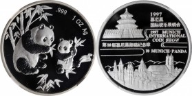 Pandas Issues

(t) CHINA. 1 Ounce Silver Medal, 1997. Panda Series, Munich International Coin Show. NGC PROOF-69 Ultra Cameo.

KM-XMB87; PAN-302A....