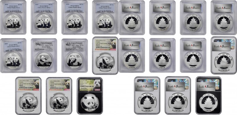 Pandas Issues

CHINA. Group of Silver 10 Yuan (11 Pieces), 2010-18. Panda Seri...