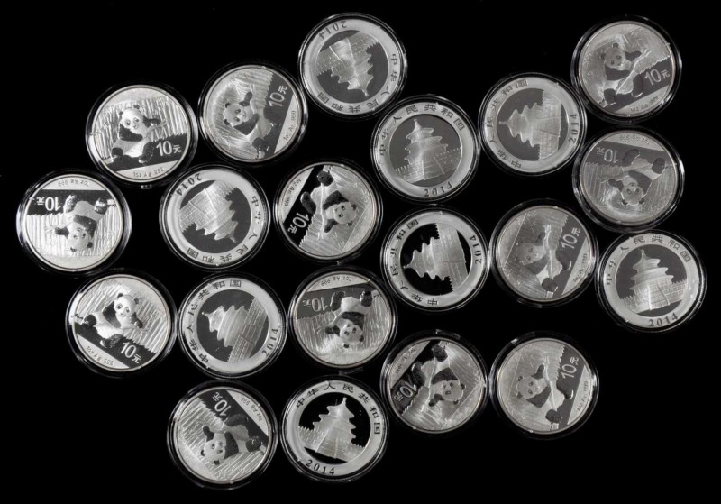 Pandas Issues

CHINA. Group of Silver 10 Yuan (20 Pieces), 2014. Panda Series....