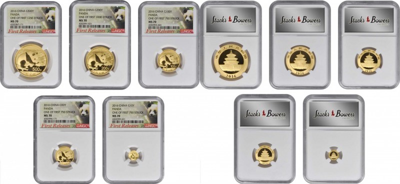 Pandas Issues

CHINA. Gold Mint Set (5 Pieces), 2016. Panda Series. All NGC MS...