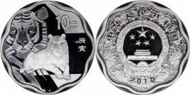 Lunar Issues

CHINA. Silver 10 Yuan, 2010. Lunar Series, Year of the Tiger. NGC PROOF-69 Ultra Cameo.

KM-1923. Scalloped Edge. A brilliant and at...