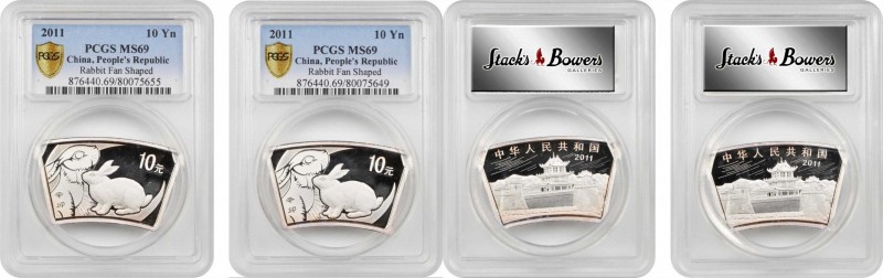 Lunar Issues

(t) CHINA. Duo of Silver 10 Yuan (2 Pieces), 2011. Lunar Series,...