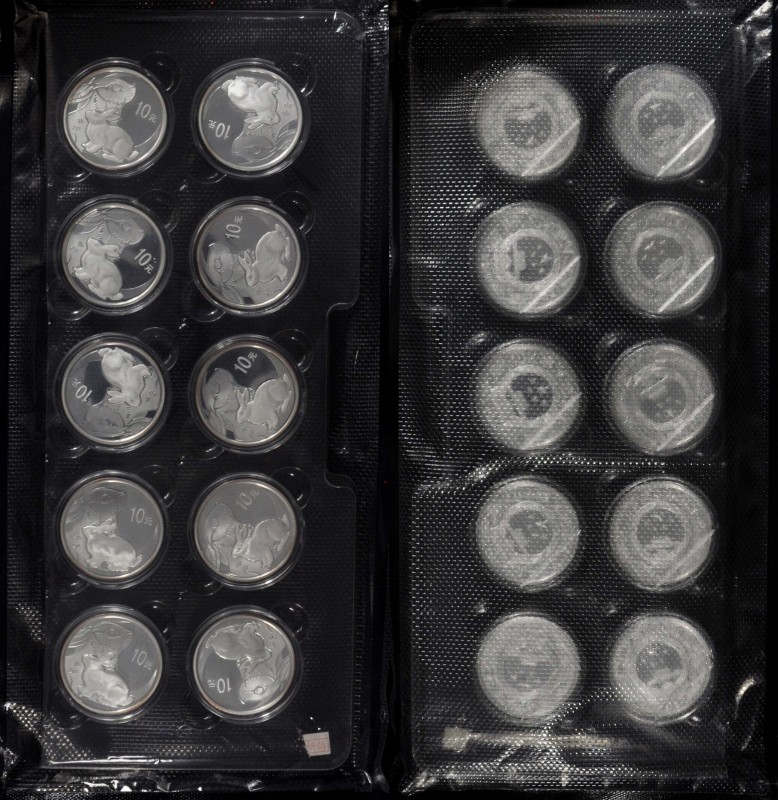 Lunar Issues

CHINA. Group of Silver 10 Yuan (10 Pieces), 2011. Lunar Series, ...