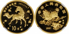 Unicorn Issues

CHINA. Gold 10 Yuan, 1997. Unicorn Series. NGC PROOF-68 Ultra Cameo.

Fr-B105; KM-1033. A brilliant Proof with hard mirrored field...