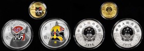 Traditional Culture

CHINA. Colorized Proof Set (3 Pieces), 2010. Peking Opera Facial Mask, Series I. Average Grade: CHOICE PROOF.

1) Gold 100 Yu...