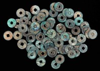 Ancient Chinese Coins

CHINA. Tang Dynasty. Group of Cash (85 Pieces), ND (618-907). Grade Range: GOOD to VERY FINE.

A selection of holed Cash, t...