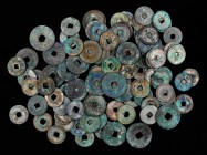 Ancient Chinese Coins

CHINA. Song Dynasty. Group of Cash (Approximately 750 Pieces), ND (960-1279). Grade Range: GOOD to VERY FINE.

An impressiv...