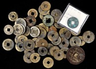Ancient Chinese Coins

CHINA. Various Dynasties. Group of Square Hole Cash (Approximately 104 pieces), ND (ca. 2nd Century B.C. to 20th Century A.D....