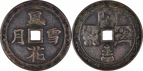Ancient Chinese Coins

CHINA. Erotic Charm, ND (ca. 20th Century). VERY FINE.

Weight: 138.25 gms. "Feng hua xue yue"; Reverse: Three erotic scene...