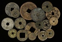 Ancient Chinese Coins

CHINA. Group of Cash, Charms, and Amulets (18 Pieces), ND. Grade Range: VERY GOOD to VERY FINE.

All are in the shape of Ca...