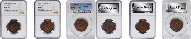 Anhwei

CHINA. Anhwei. Trio of 10 Cash (3 Pieces), ND (1902-06). All NGC or PC...