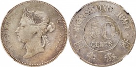 HONG KONG

(t) HONG KONG. Mint Error -- Obverse Lamination -- 50 Cents, 1894. London Mint. Victoria. NGC VF-30.

KM-9.1. The lamination error is j...