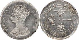 HONG KONG

HONG KONG. 10 Cents, 1866. Hong Kong Mint. Victoria. NGC MS-62.

KM-6.2; Mars-C18. Variety with 11 pearls. A blast white little coin wi...