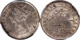HONG KONG

HONG KONG. 10 Cents, 1897-H. Heaton Mint. Victoria. PCGS MS-63 Gold Shield.

KM-6.3. A charming, sharply struck coin with grey-toned, n...